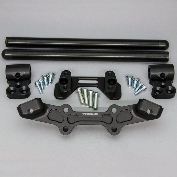 Woodcraft Clipon Adapter Plate w/ XL Black Bars Ducati Monster 821 2014-17