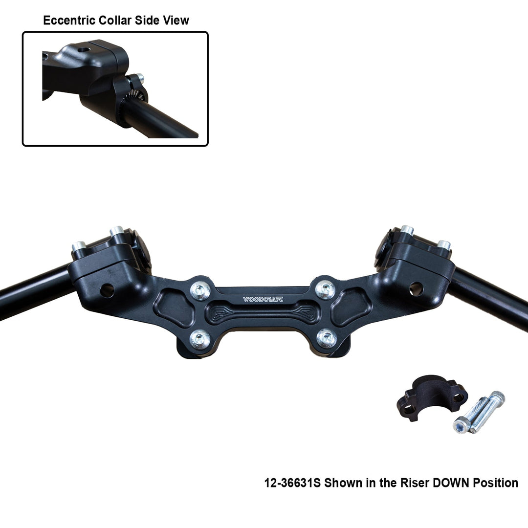 Woodcraft Ducati Monster 821 2014-17 Clipon Adapter Plate w/ STD black bars, Res. Spacer 1 inch Standard Rise