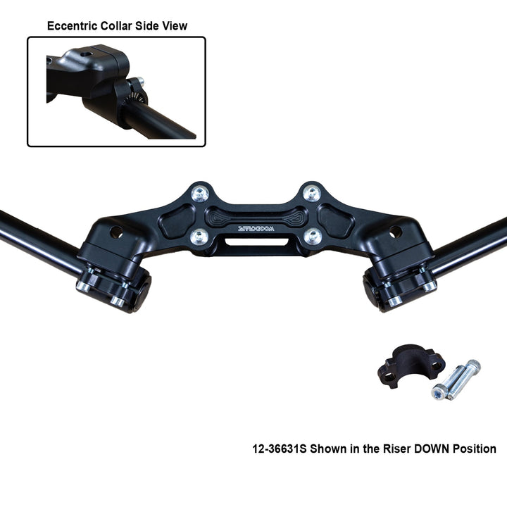 Woodcraft Ducati Monster 821 2014-17 Clipon Adapter Plate w/ STD black bars, Res. Spacer 1 inch Standard Rise