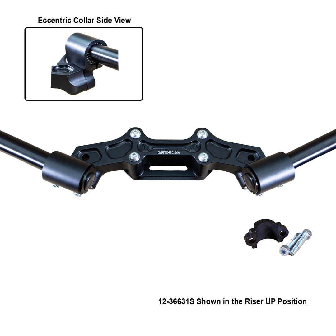 Woodcraft Ducati Monster 821 2014-17 Clipon Adapter Plate w/ STD black bars, Res. Spacer 1 inch Standard Rise