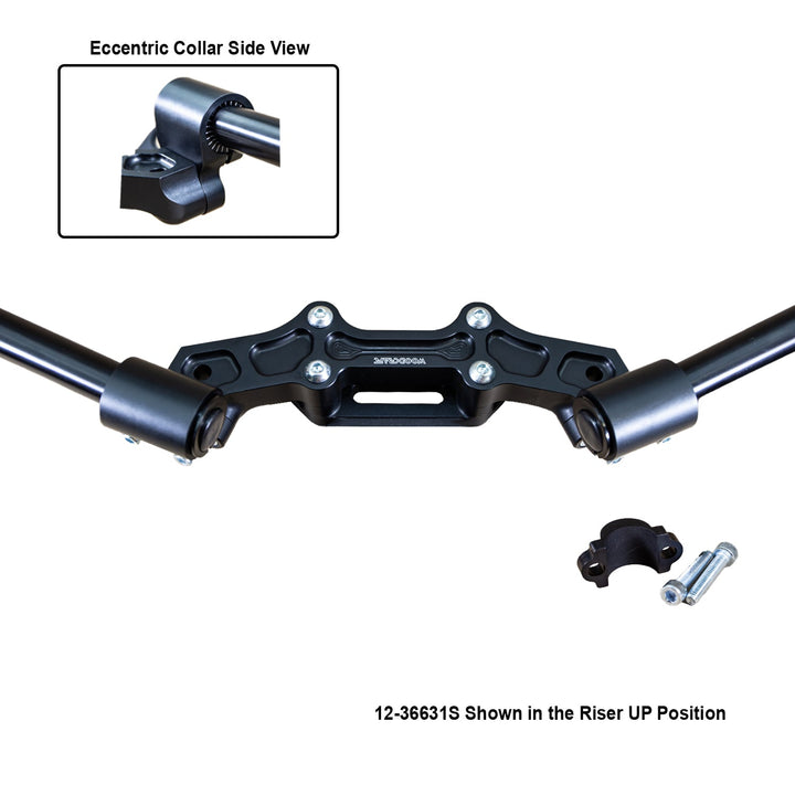 Woodcraft Ducati Monster 821 2014-17 Clipon Adapter Plate w/ STD black bars, Res. Spacer 1 inch Standard Rise