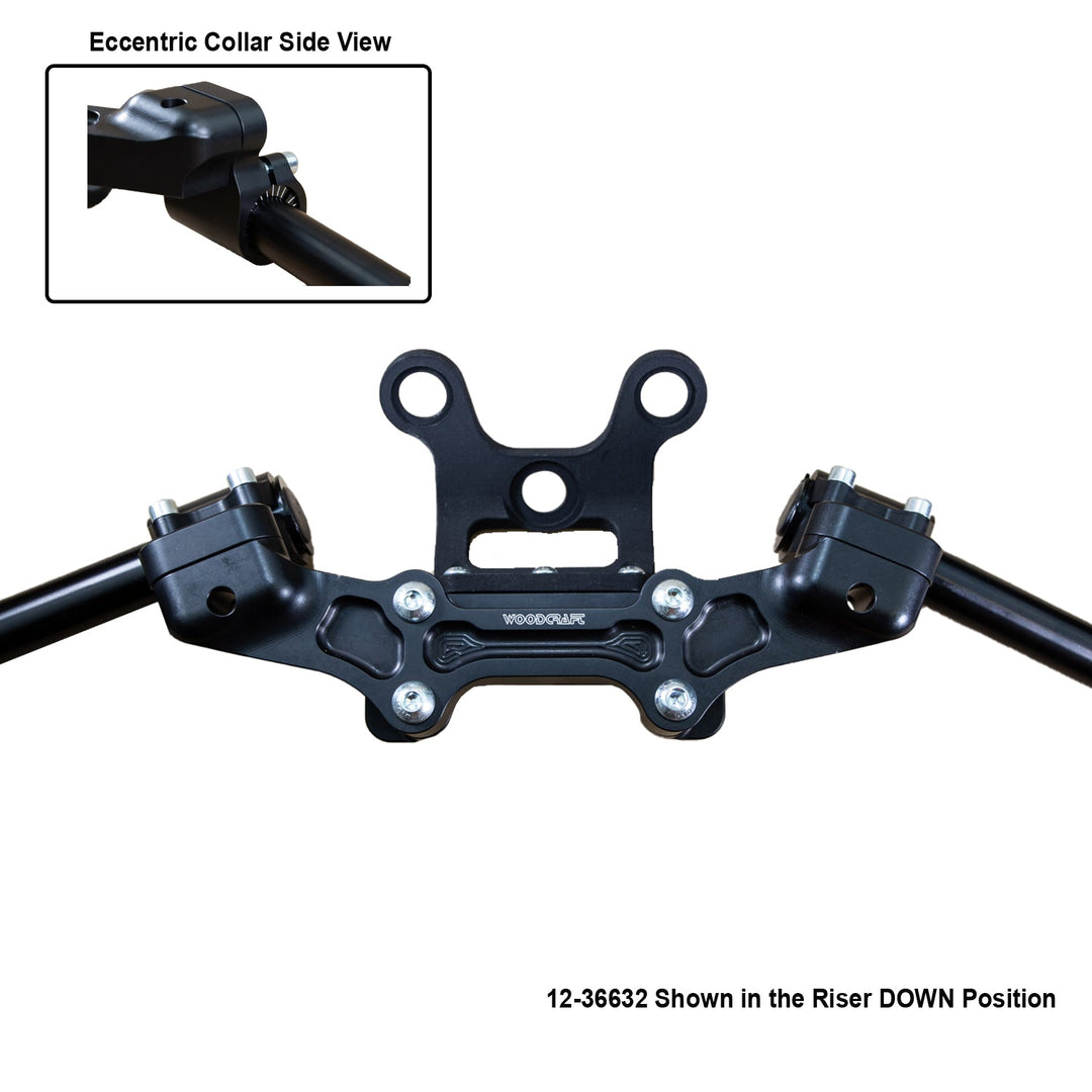 Woodcraft Ducati Monster 1200 2017-21 Clipon Adapter Plate w/Gauge Mount 1.5" Standard Rise