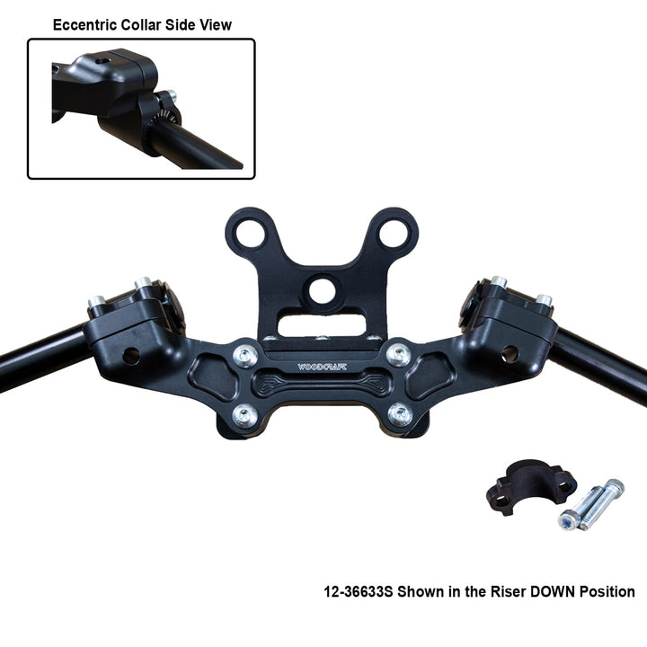 Woodcraft Ducati Monster 797/821 2018-21 Clipon Adapter Plate w/Gauge Mount 1.5 inch Standard Rise w/ BXL bars