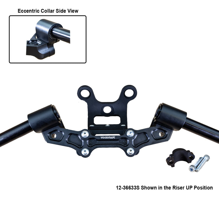 Woodcraft Ducati Monster 797/821 2018-21 Clipon Adapter Plate w/Gauge Mount 1.5 inch Standard Rise w/ BXL bars