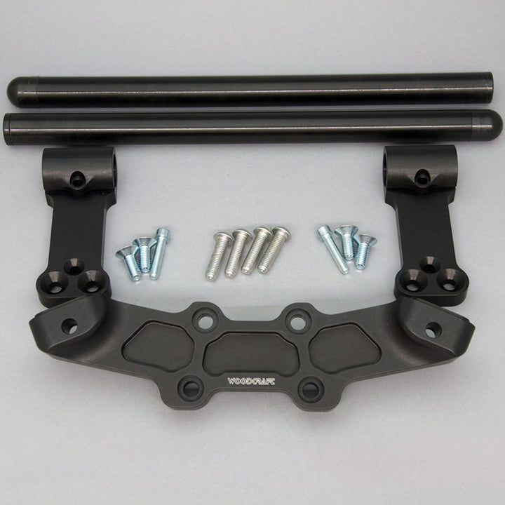 Woodcraft Clipon Adapter Plate w/ XL Black Bars Ducati Monster 696/796/1100