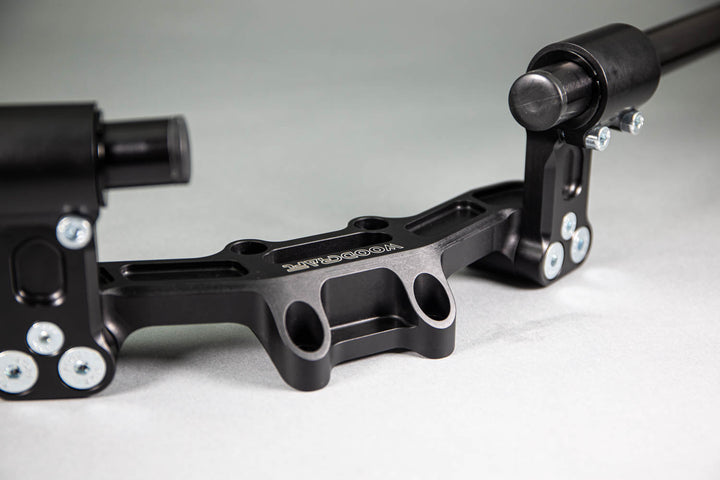 Woodcraft Adjustable Riser Clipon Adapter Plate w/ XL Black Bars Ducati Scrambler 35mm Front Adjustable Rise