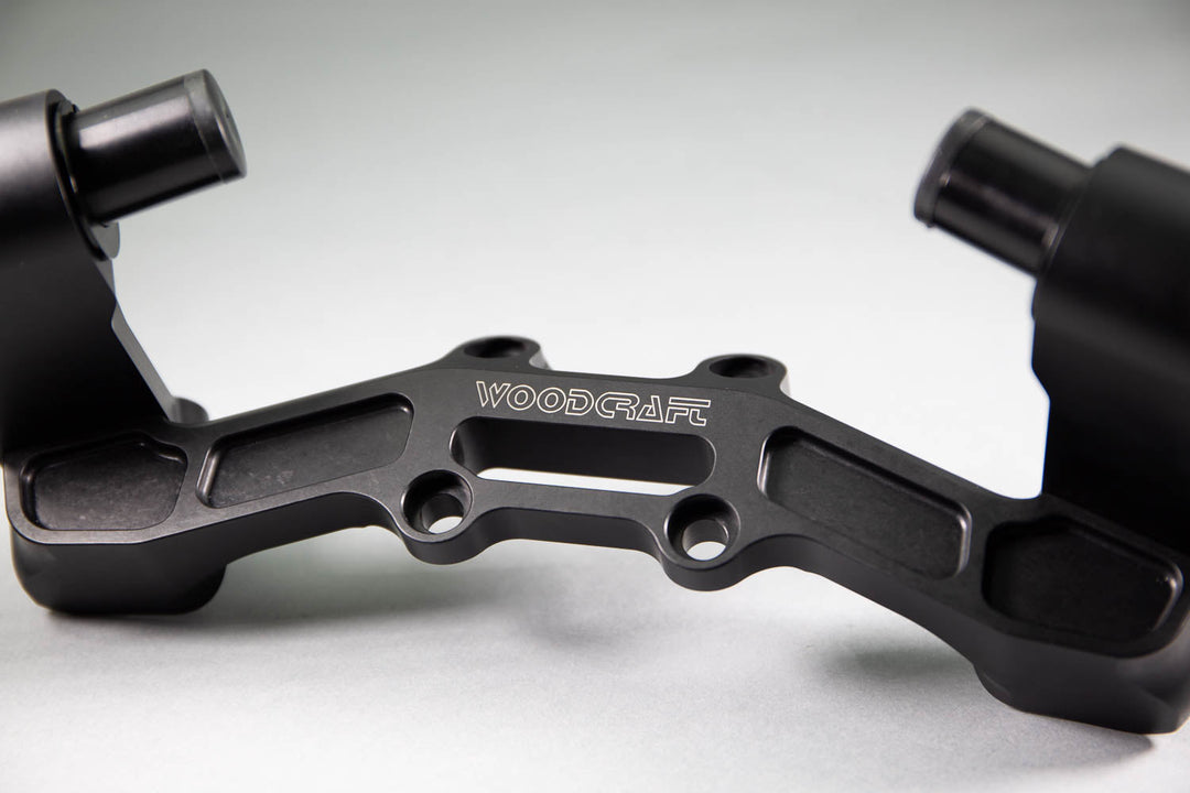 Woodcraft Adjustable Riser Clipon Adapter Plate w/ XL Black Bars Ducati Scrambler 35mm Front Adjustable Rise