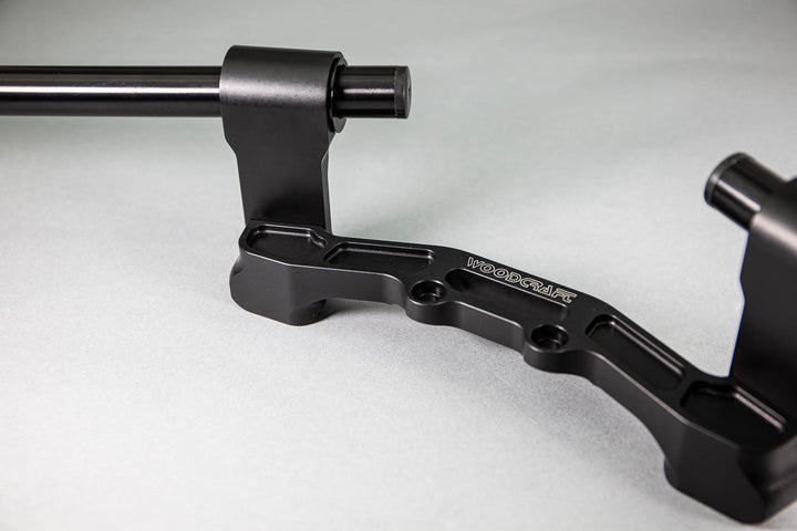 Woodcraft Adjustable Riser Clipon Adapter Plate w/ XL Black Bars Ducati Scrambler 35mm Front Adjustable Rise