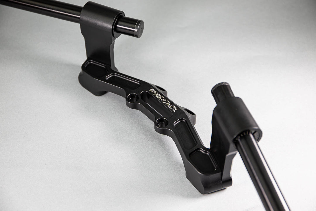 Woodcraft Adjustable Riser Clipon Adapter Plate w/ XL Black Bars Ducati Scrambler 35mm Front Adjustable Rise