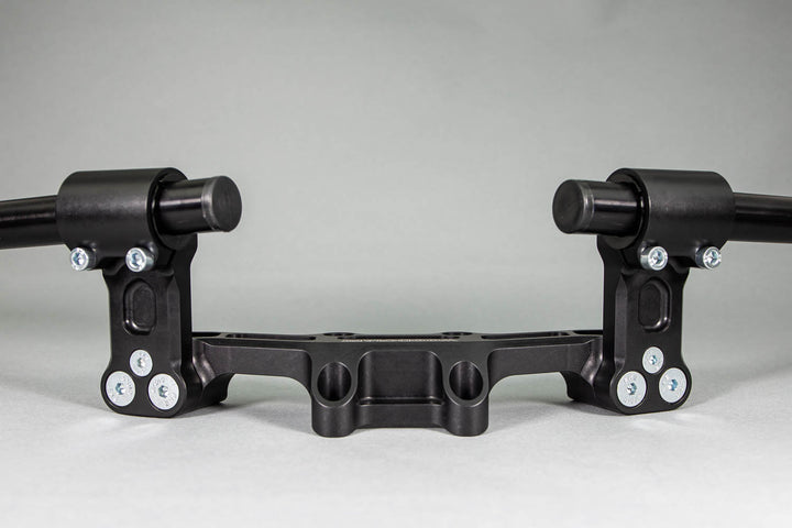 Woodcraft Adjustable Riser Clipon Adapter Plate w/ XL Black Bars Ducati Scrambler 35mm Front Adjustable Rise