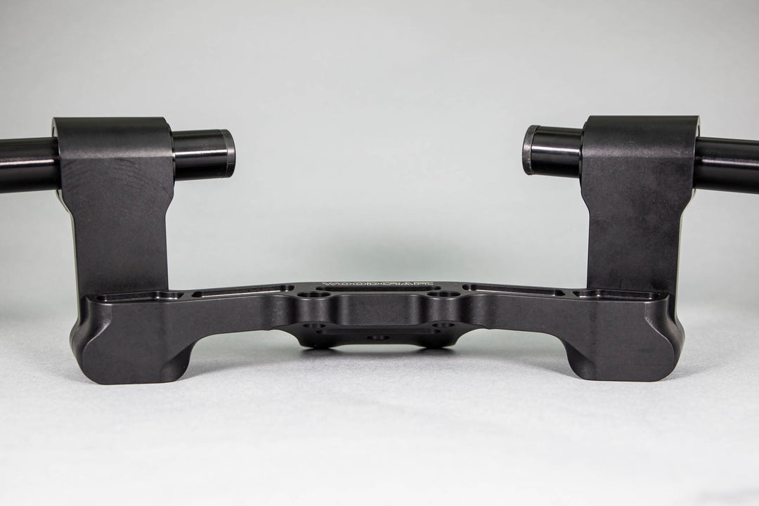 Woodcraft Adjustable Riser Clipon Adapter Plate w/ XL Black Bars Ducati Monster 696/796/1100 75mm Front Adjustable Rise