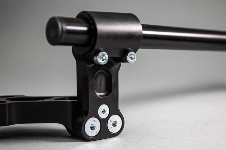 Woodcraft Adjustable Riser Clipon Adapter Plate w/ XL Black Bars Ducati Monster 696/796/1100 75mm Front Adjustable Rise