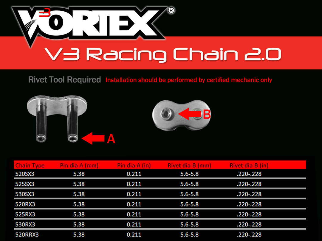 Vortex V3 2.0 520 MX3 Chain (520MX3)