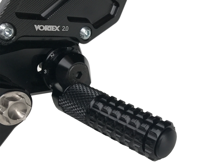 Vortex 15-24 Yamaha YZF-R3 Rear Set — Black (RS628K)