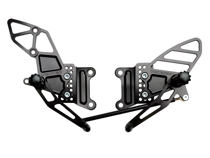 Vortex 07-08 Kawasaki ZX600 Ninja ZX-6R,05-06 ZX600 Ninja ZX-6RR Adjustable Rearsets — Black (RS406K)