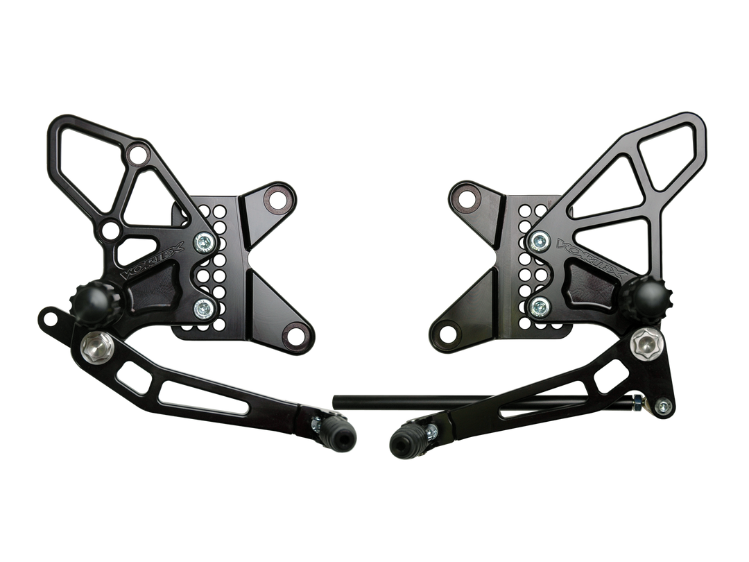 Vortex 09-12 Kawasaki ZX600 Ninja ZX-6R Adjustable Rearsets — Black (RS415K)