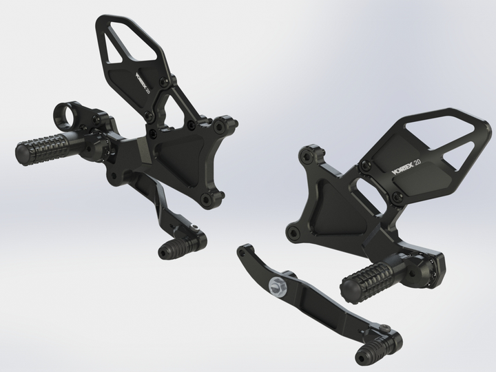 Vortex 06-23 Yamaha YZF-R6 Rear Set — Black (RS634K)