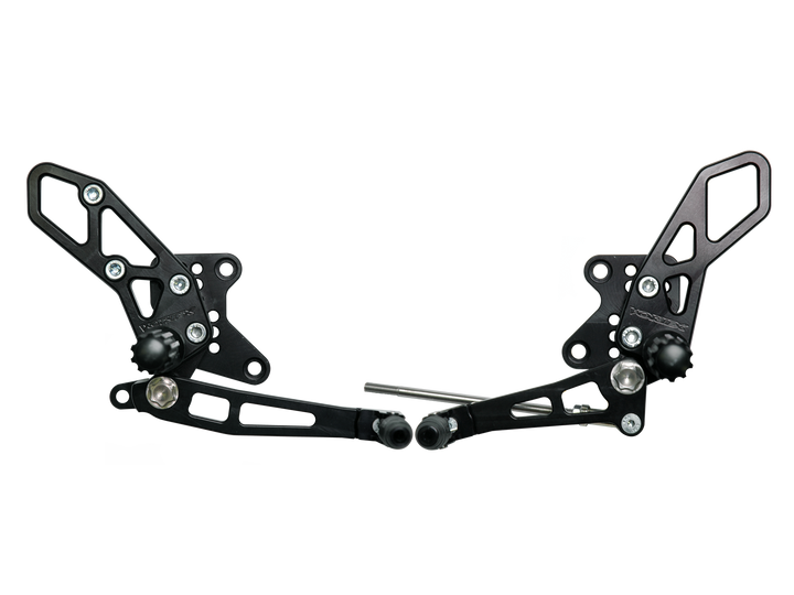 Vortex 08-13 Kawasaki EX250 Ninja,13-17 EX300 Ninja Adjustable Rearsets — Black (RS424K)
