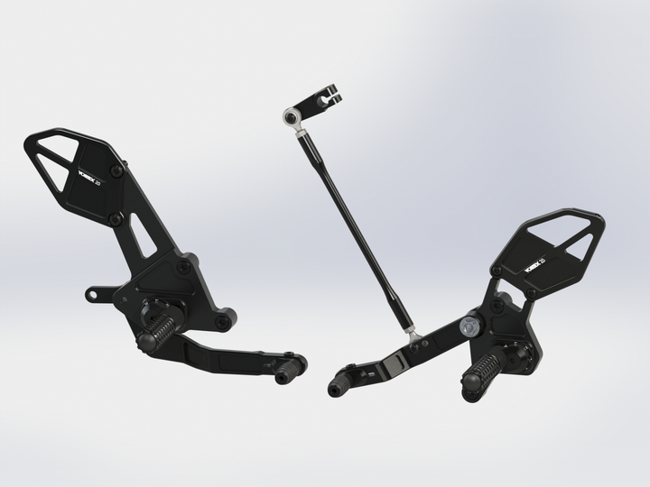 Vortex 15-17 Yamaha FZ-07,18-24 Yamaha MT-07 Rear Set — Black (RS651K)