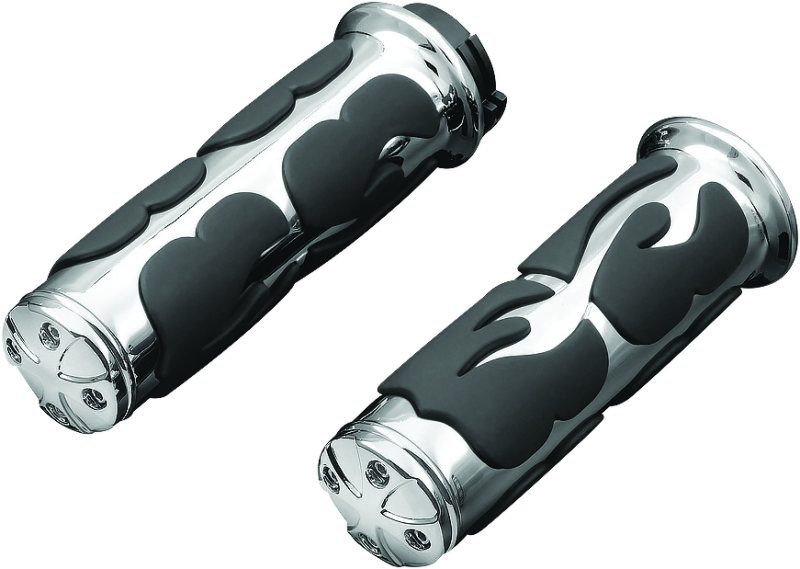 Kuryakyn ISO Flame Grips Throttle-By-Wire Chrome