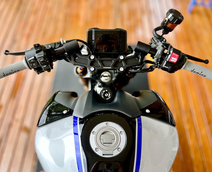 Woodcraft Clipon Adapter Plate w/ XL Black Bars Yamaha 2017 FZ-09, MT-09, XSR900 2022-25