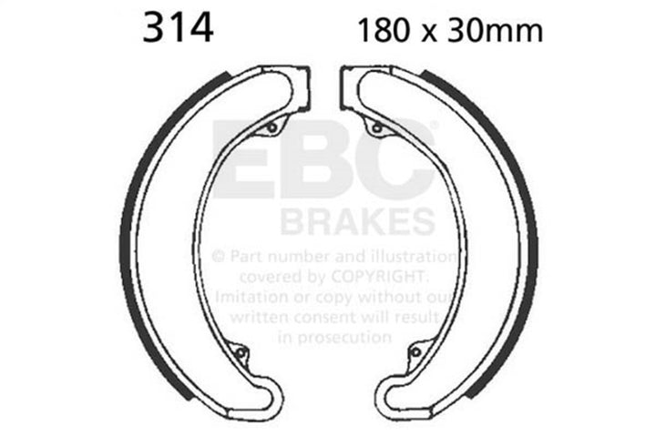 EBC 314 brake shoes — mfr catalog image