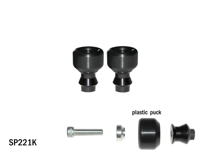 Vortex Swingarm Slider Spools with Spacer 8mm — Black (SP221K)
