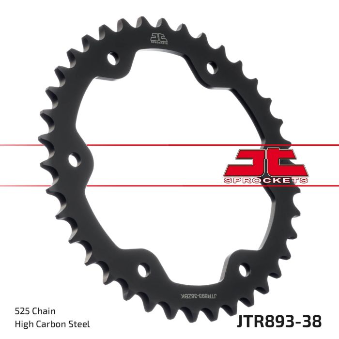 JT Sprockets Zinc Black Heat-Induction Hardened Rear Sprocket — JTR893.38ZBK (38T)