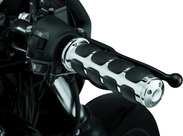 Kuryakyn ISO Grips Without Throttle Boss Throttle-By-Wire Chrome