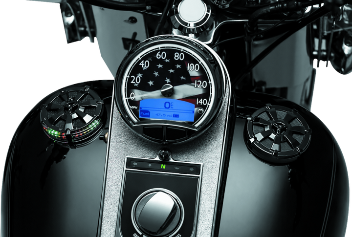 Kuryakyn Alley Cat Fuel &amp; Battery Gauge Gloss Black