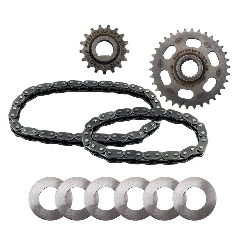 S&amp;S Cycle 07-17 BT Camshaft Chain Drive Kit - Incl. Chain, Sprockets, &amp; Shims