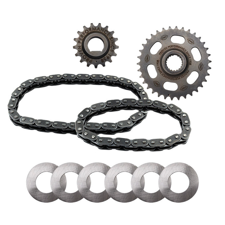 S&amp;S Cycle 07-17 BT Camshaft Chain Drive Kit - Incl. Chain, Sprockets, &amp; Shims