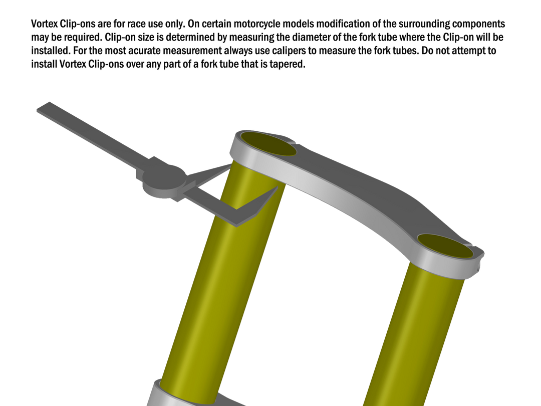 Vortex 0 Degree Kit Handlebar Angle 50mm Fork Tube — Black (CL50ZK)