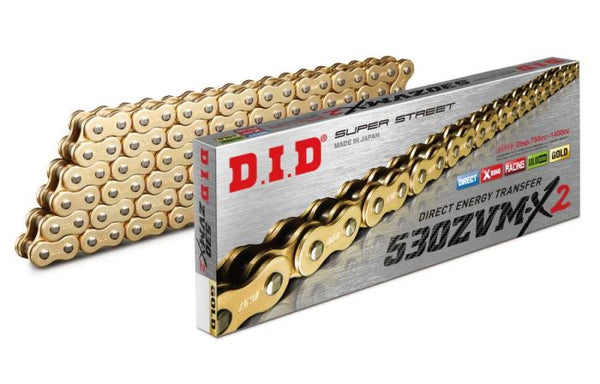D.I.D 530ZVM-X2 X-Ring Chain Gold — 100 Links