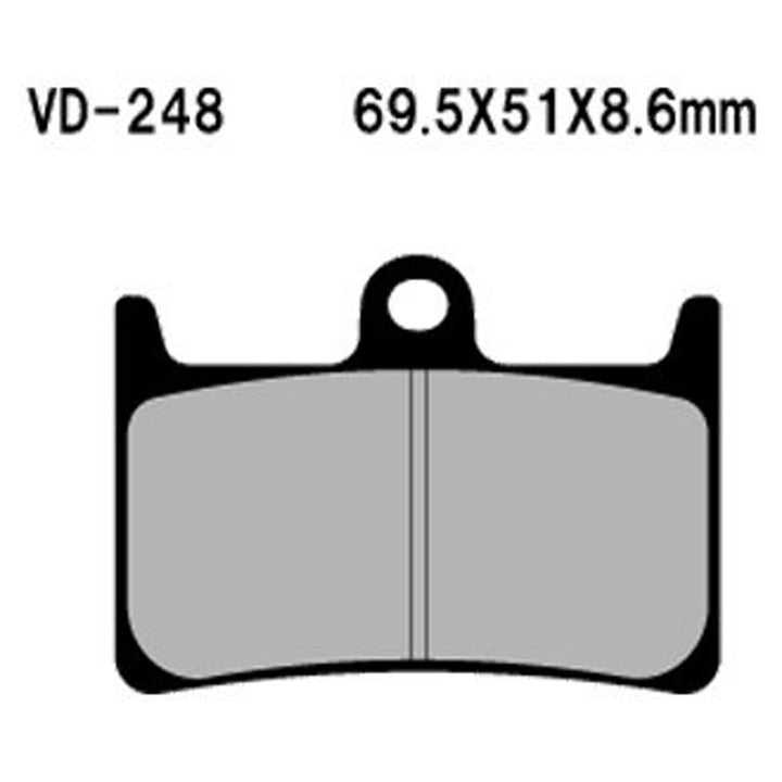Vesrah VD-248/2 brake pad dimensions