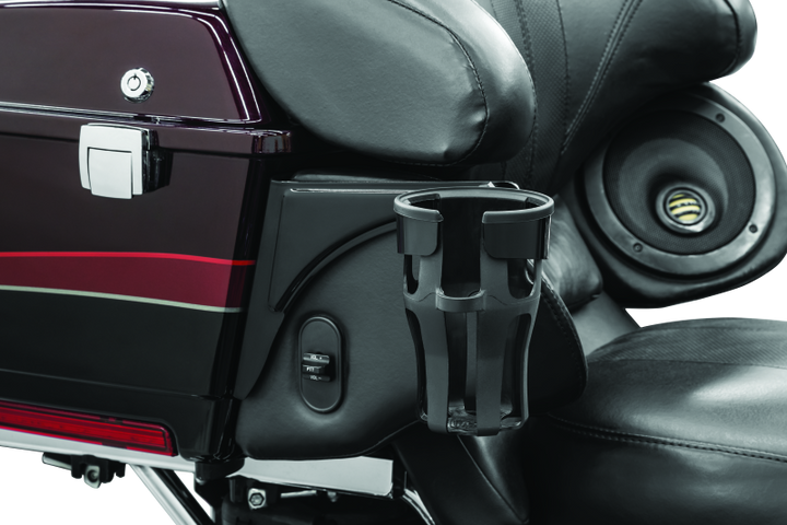Kuryakyn Reflex Drink Holder Right Side HD Touring Passenger Mount 96-13 Gloss Black