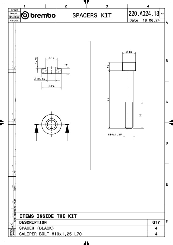 Brembo Brake Hardware (220A02413)