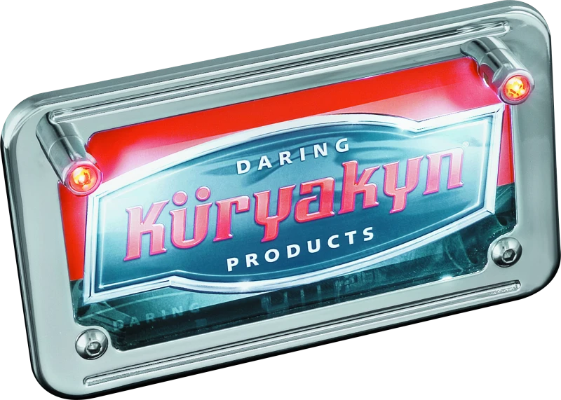 Kuryakyn LED License Plate Light With Red Accent Light Universal Chrome