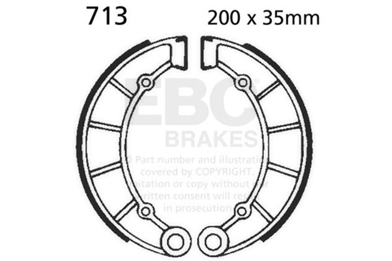 EBC 72-73 Kawasaki H2/H2-A Mach IV Rear Brake Shoe — 713
