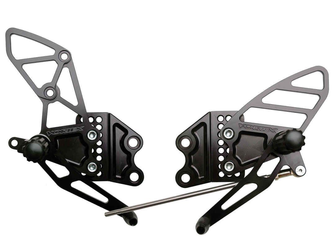 Vortex 04-05 Kawasaki ZX-10R Ninja Adjustable Rearsets — Black (RS405K)