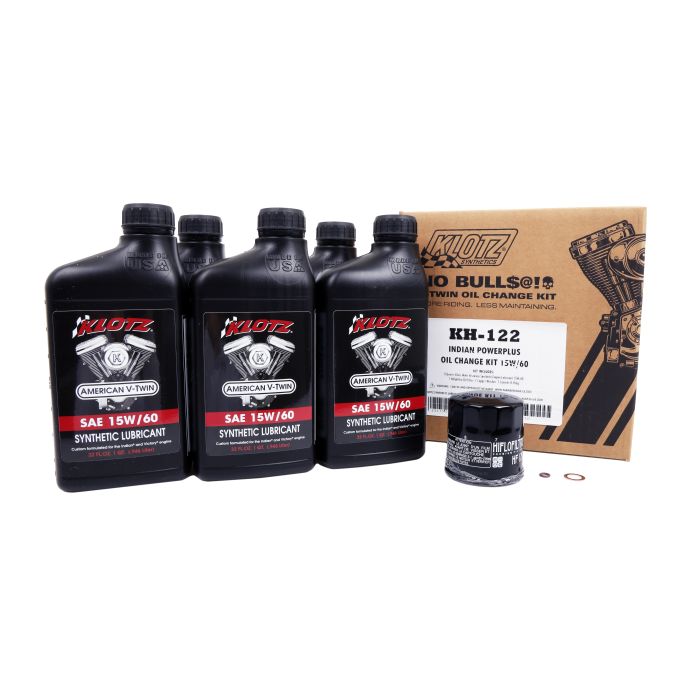 Klotz Oil Change Kit - Indian PowerPlus, Synthetic Oil Service Kit (5 qt) (KH-122)