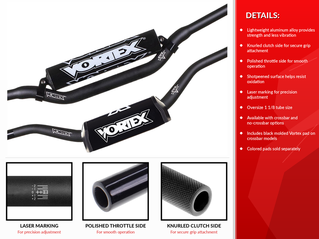 Vortex V3 Handlebar Mini Low OS 1-1/8in — Black (HB985K)