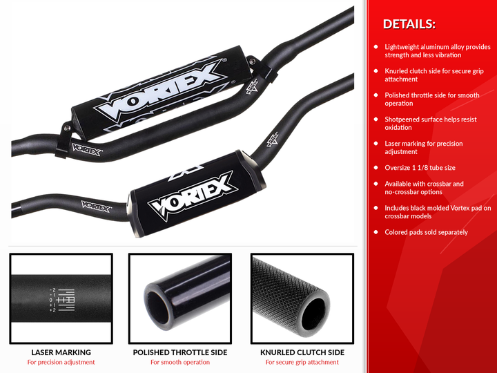 Vortex V3 Handlebar Mini Low OS 1-1/8in — Black (HB985K)