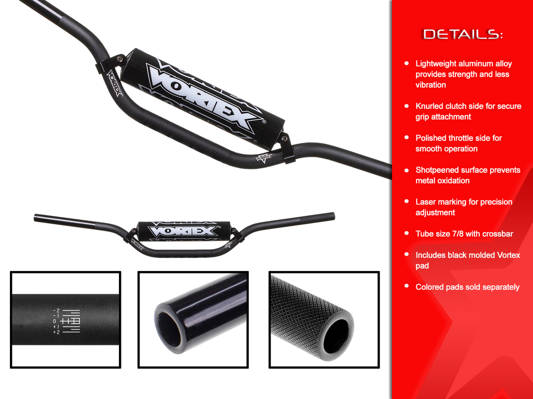 Vortex V3 Handlebar Motocross 7/8in — Black (HB811K)