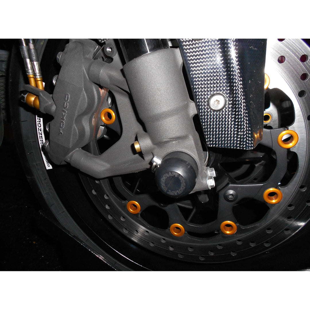Woodcraft 2006-10 Suzuki GSX-R600/750, 2005-11 GSX-R1000, 2008-13 Hayabusa Front Axle Sliders