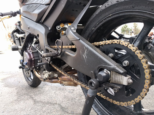 Woodcraft Yamaha R6,R6S,R9,FZ1,MT-09 and Honda CBR1000RR Rear Axle Slider Kit