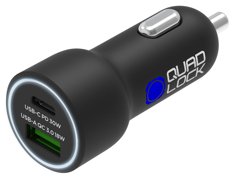Quad Lock 48W Dual Car Charger USB-C & A