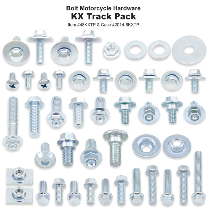 Bolt KX Track Pack Hardware Kit for Full-Size Kawasaki KX / KXF (48 Pieces)