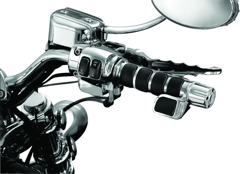 Kuryakyn ISO Grip With Contoured Throttle Boss Throttle-By-Wire Chrome