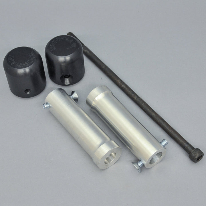 Woodcraft 2013-17 Kawasaki Ninja 300 Under Bodywork Frame Slider Kit with pucks